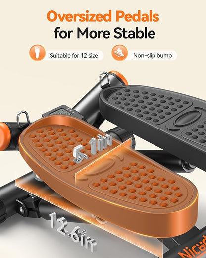 Niceday Steppers for Exercise, Stair Stepper with Resistance Bands, Mini Stepper with 300LBS Loading Capacity, Hydraulic Fitness Stepper with LCD Monitor