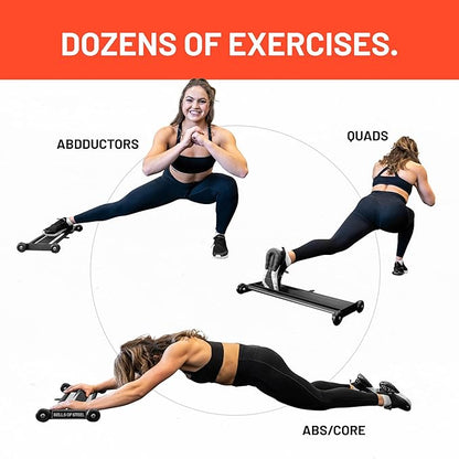 Glute Ham Glider [Bells of Steel] Home Gym Multi-Function Ab Glute Machine, Heavy Duty Ab Glider Machine for Hamstring Curl, Abdominal and Leg Workouts