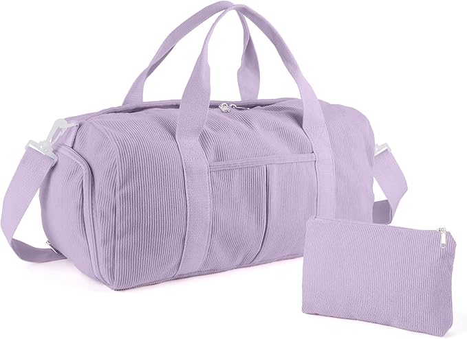 2PCS Gym bag for women, Duffle Bag with Wet Pocket & Shoe Compartment and item bag, Duffle Bag for Travel, Sports, Fitness & Workout