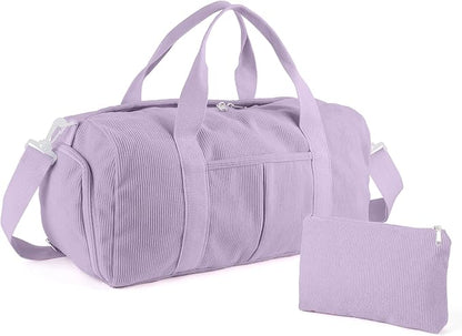 2PCS Gym bag for women, Duffle Bag with Wet Pocket & Shoe Compartment and item bag, Duffle Bag for Travel, Sports, Fitness & Workout