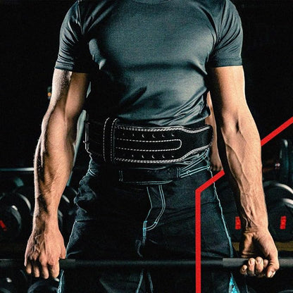 Hawk Sports Double Prong Powerlifting Belt for Men & Women, 10mm Thick, 4" Wide Suede Leather Weightlifting Belt, for Doing Heavy Weight Workouts like Deadlifts & Squats at Full Power