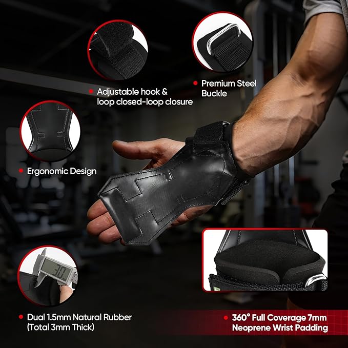 Weight Lifting Straps (Pair) JUPITER Non-Slip Wrist Support for Deadlifts & Powerlifting