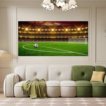 Football Stadium Photography Background Sports Birthday Party Sports Game Party Backdrop Green Glass Football Field Spotlight Lights Children Adult Sports Club Studio Portrait Props 20x10ft