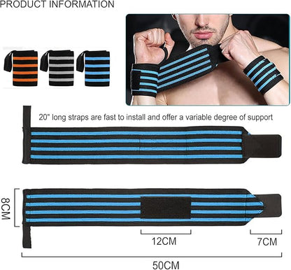 Wrist Wraps for Weightlifting 18" Professional Gym Wrist Straps for Lifting with Heavy Duty Thumb Loop Support for Powerlifting,Bench,Cross Training, Elastic Wrist Brace for Men Women Work Out