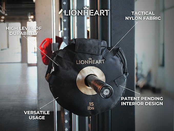 Lionheart Sand Bag Weight Plates Set | Sandbags for Working Out | Home Gym Bumper Plates | Travel-Friendly Sandbag for Fitness & Weight Training | Unfilled 10, 15, 25, 35, 45 lb Plates (Set of 2)