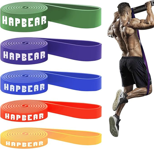 HAPBEAR Pull Up Assistance Bands - Pull Up Bands - Resistance Bands - Exercise Bands Resistance Bands Set - Workout Bands for Working Out, Stretching, Muscle Training