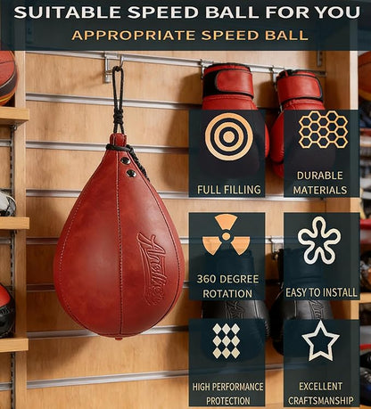Boxing Speed Punching Bag MMA Training Speed Ball Hanging Swivel Reflex Bag Equipment Workout Kicking Martial Arts Home Gym Exercise Speedball