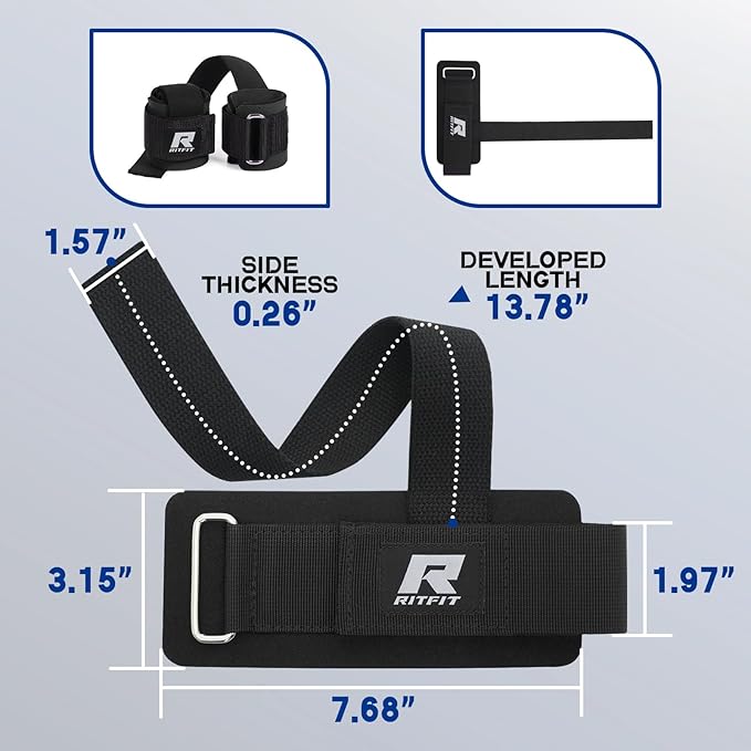 RitFit Wrist Wraps, Wrist Straps for Weightlifting, Wrist Support for Working Out, Bodybuilding, MMA, Powerlifting, Strength Training, Men & Women