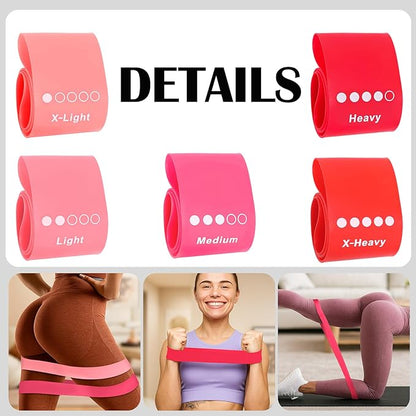 Soulchen 11 Pcs Pink 7 In1 Foam Roller Set Foam Back Roller Massage Stick Exercise Resistance Elastic Bands Plantar Fasciitis Ball Spiky Massager Ball with Bag for Physical Body Therapy Yoga Pilates