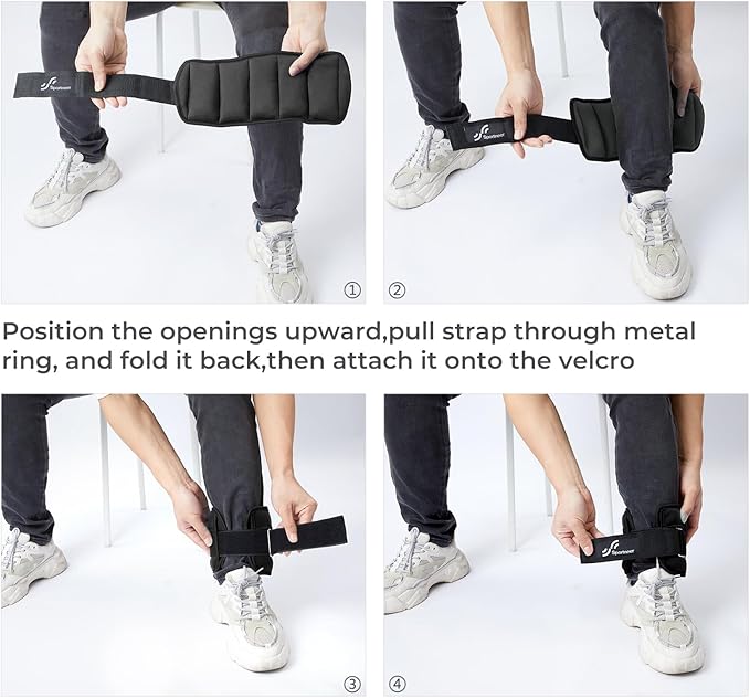 Sportneer Adjustable Ankle/Wrist Weights for Men Women Kids, Weighted Leg & Cuff Strength Training for Yoga Walking Running Aerobics Gym Fitness Physical Therapy