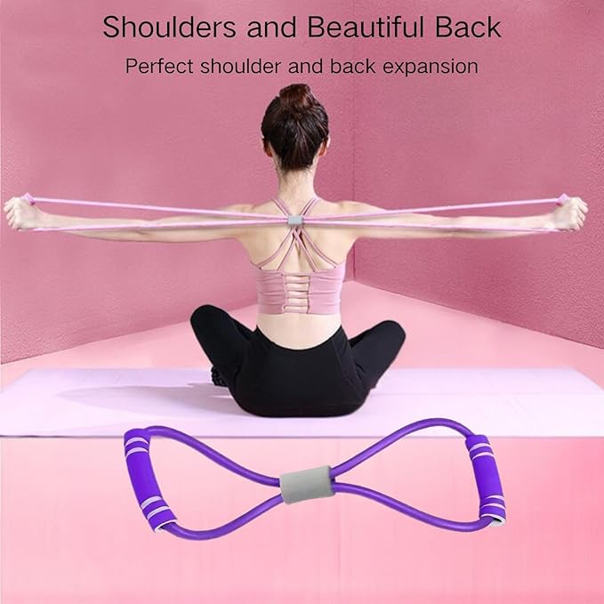 21Fitness Resistance Bands-6 Tube Pedal Ankle Puller with 8 Shape Resistance Band,Multifunction Tension Rope, for Strength Training, Tummy, Waist, Arm, Leg Slimming, Home Gym Exercise Equipment