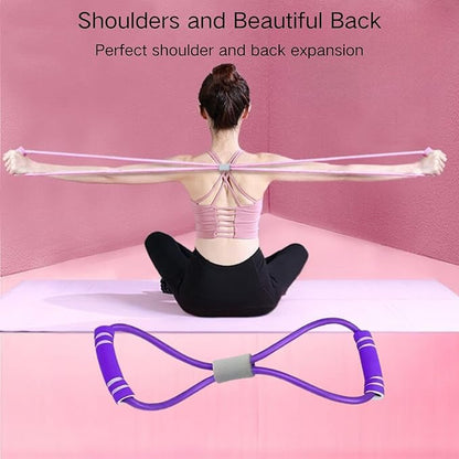 21Fitness Resistance Bands-6 Tube Pedal Ankle Puller with 8 Shape Resistance Band,Multifunction Tension Rope, for Strength Training, Tummy, Waist, Arm, Leg Slimming, Home Gym Exercise Equipment