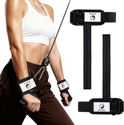 Slim Panda Weight Lifting Straps With Double Cuffed D Ring, Wrist Support for Men Women ,Heavy Duty Thick Comfortable Lifting Straps, Secure Fit, Enhanced Grip, Straps for Weightlifting & Strength Training