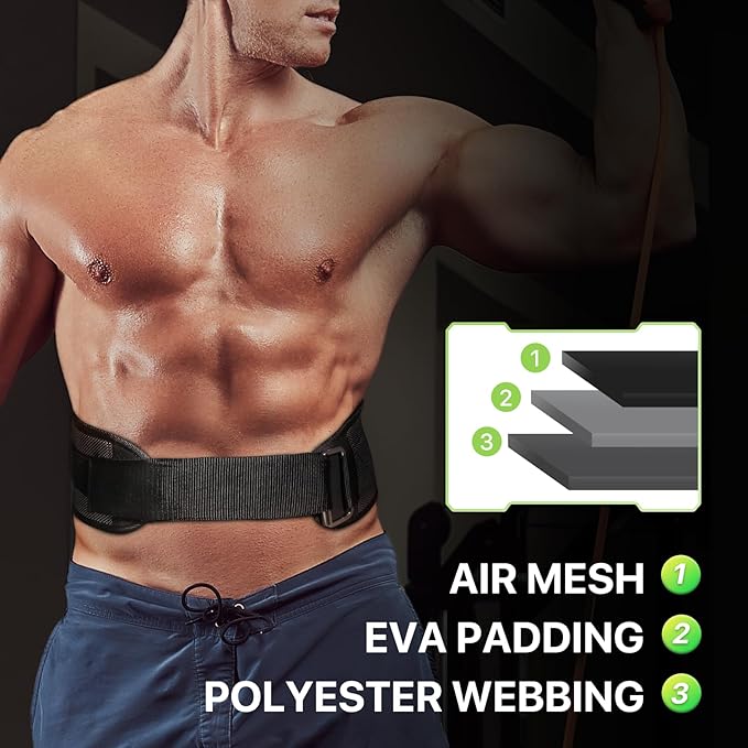 Weight Lifting Belt for Men Women, 8" Back and Lumbar Support Gym Belt for Bodybuilding, Fitness, Powerlifting, Cross Training