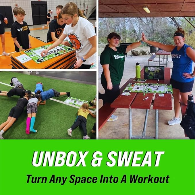 BoardGains Pro – Fitness Board Game | PE Teachers, Trainers & Parents Use for Group Workouts, Home Exercise & Physical Education | Bodyweight Cardio | No Equipment Needed