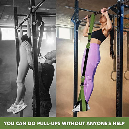 HPYGN Two Foots Pull Up Assistance Bands, Heavy Duty Resistance Band for Pull Up Bar, Adjustable Weight/Size with Fabric Feet/Knee Rest, Bands for Pull Up Assist for Strength Training, Pull Up