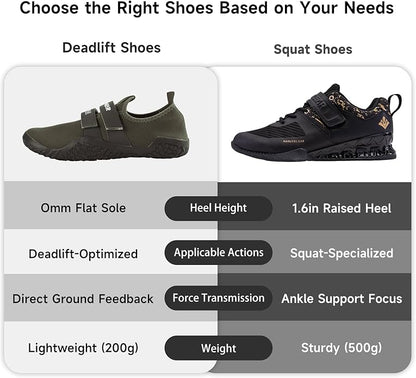 MANUEKLEAR Deadlift Shoes - Weight Lifting Shoes for Men Women - Weightlifting Squat Shoes Fitness Cross-Trainer Barefoot Gym Training Sneakers