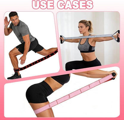 3 Pack Fitness Resistance Bands with Handles, Numbered Resistance Band, 8-Section Elastic Training Bands for Yoga, Stretching, Pilates, Fitness