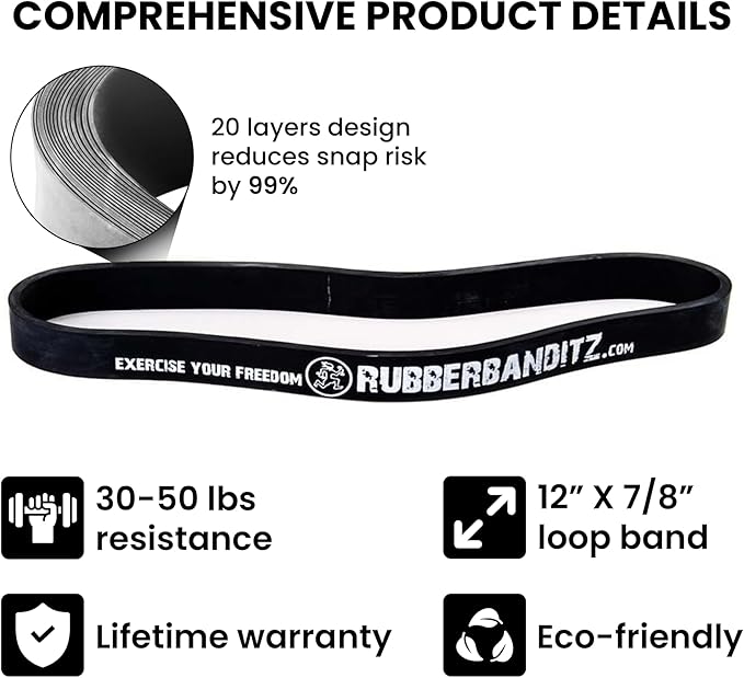 Rubberbanditz 12 inch Continuous Loop Powerlifting Band - 5-150 lbs