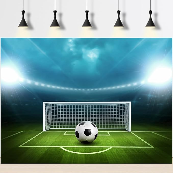 Soccer Football Championship Backdrop Sports Ball Goals Penalty Kick Concept Photography Background Gate Soccer Ball On Stadium Illustration Backdrops Sports Theme Party Decorations Vinyl 20x10ft