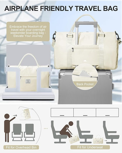 Gym Bag Womens,Travel Duffel Carry on Bag Sport Tote Bag Weekend Overnight Bag