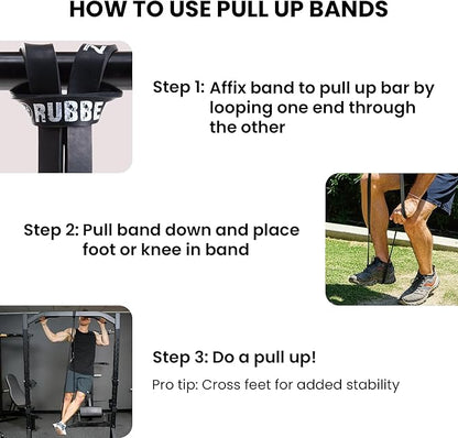 Rubberbanditz Pull Up Assist Resistance Bands Heavy Duty Loop Exercise Workout Bands for Powerlifting, Mobility, and Stretching