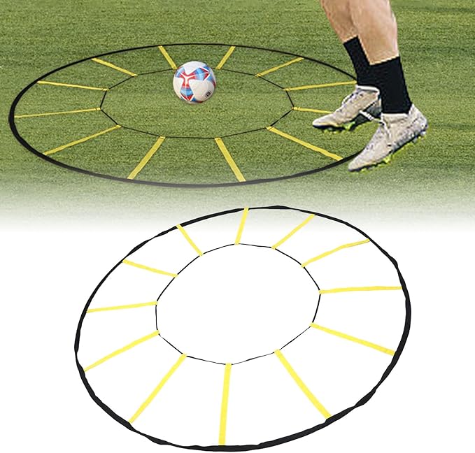 Agilitys Ladder Speed Training Equipment Set, Agilitys Training 12 Rungs Nylon Speed Trainer for Soccer Basketball, Football Soccer Trains Equipment for Kids Youth Adults