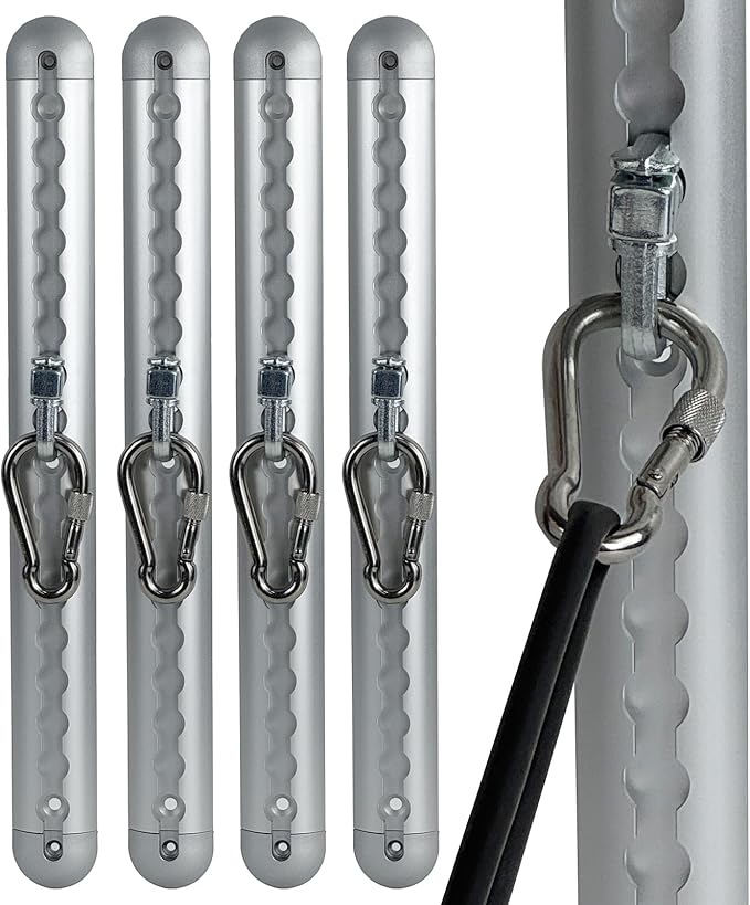 Adjustable Resistance Band Wall Anchor Set, Wall Mount Workout Anchors with Rails and Cars for Exercise Bands & Suspension Straps & Body Weight Straps & Strength Training & Home Workouts