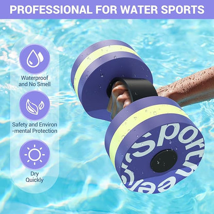 Sportneer Aquatic Exercise Equipment Water Aerobics Combo Set Includes High Density Water Weights Dumbbell Aqua Belt Water Ankle Weights for Pool Exercise Aquatic Therapy Pool Fitness Water Exercise
