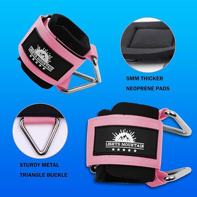 Wrist Cuffs for Cable Machines – Padded & Adjustable Straps for Lateral Raises, Tricep Pushdowns & Strength Training