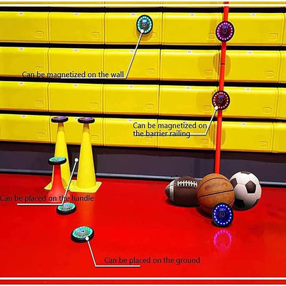 Reaction Training LED Lights, Reaction Training Light Kits with Organizing Box, 1 Main Control Light and 6 Training Lights, 15 M Control Distance, for Basketball, Fitness, Fighting, Football