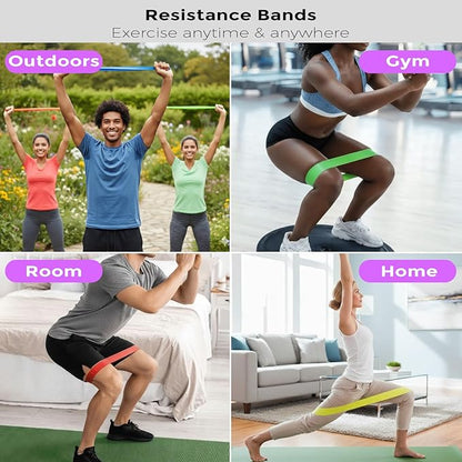 Resistance Bands for Working Out Exercise Loop Bands Workout Bands Set for Men Women Body Stretching, Pilates Yoga Physical Therapy, Leg Glute Arm Exercise Kit, Set of 5