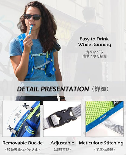 TRIWONDER Hydration Running Vest Backpack, Lightweight Water Pack for Men Women Hydration Backpack for Trail Race, Hiking, Cycling, Climbing, Camping, Jogging, Marathon