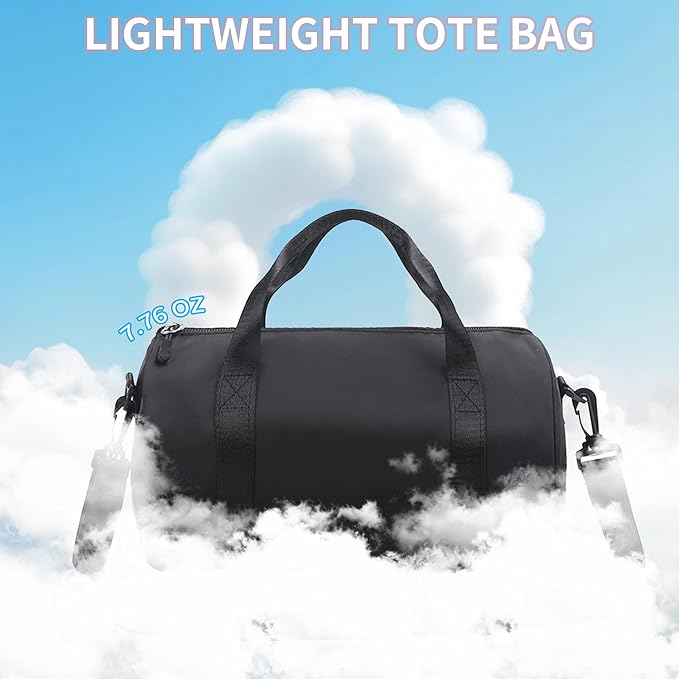 Mini Gym Bag for Women Small Duffle Bag Mini Gym Tote Bag Sport Bag for Yoga Swimming Dance (Black)