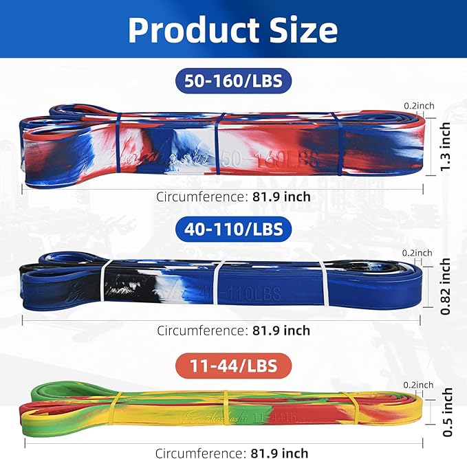 Resistance Band Set, 81.9 Inch Circumference Pull Up Assist Bands with Storage Bag, Camouflage Workout Bands for Powerlifting, Stretching, WOD & Strength Training, Unisex Fitness