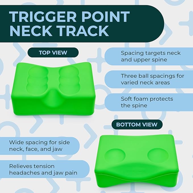 Deep Recovery Neck Track Myofascial Release Tool – Suboccipital Release Device for Jaw, Face & Neck Tension – Soft Foam Block with Slots for Massage Balls (Balls Not Included)