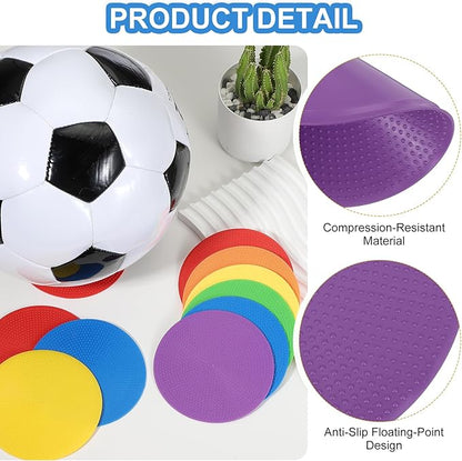 PATIKIL Spot Markers, Non-Slip Floor Dots Agility Markers Flat Field Cones Poly Dots
