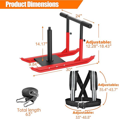 Weight Sled for Training - Heavy Duty Football Sled for Lineman, Sled Pull Workouts, Speed & Strength Training, Football Blocking Sled, Running Sled for Athletes, Weighted Sled for Outdoor & Indoor Workouts
