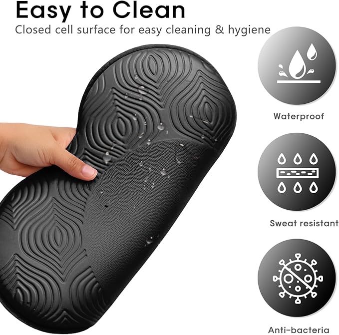 2 Pack Yoga Knee Pads Mat Set - Extra Thick Foam Kneeling Pad Cushion for Knees, Elbows, Wrists, Head - Yoga Essentials for Women Men, Non-Slip Pilates, Meditation, Floor Workouts