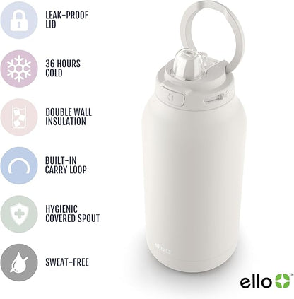 Ello Hydra 64oz Half Gallon Vacuum Insulated Stainless Steel Jug with Locking