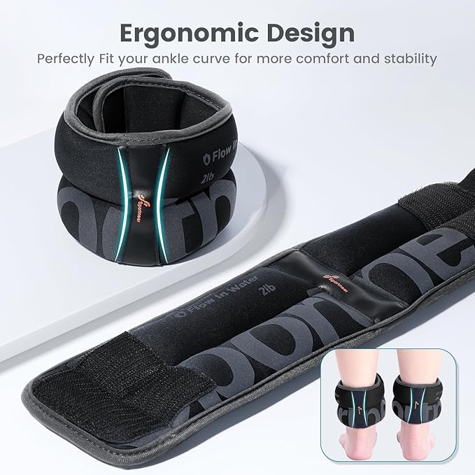 Sportneer Ankle Weights for Men Women Strength Training, 4/10 lbs Pair Leg Weights Set Comfortable and Soft Perfect for Dancing Running Walking Fitness Workout