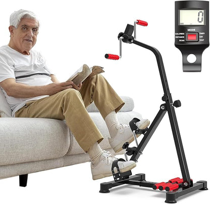 Adjustable Arm Leg Knee Pedal Exerciser for Seniors, Stroke Therapy Equipment for Adults, Portable Home Gym Equipment Mini Exercise Bike Great Gift for Elderly Rehab