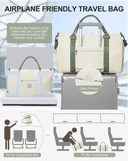 Gym Bag Womens,Travel Duffel Carry on Bag Sport Tote Bag Weekend Overnight Bag