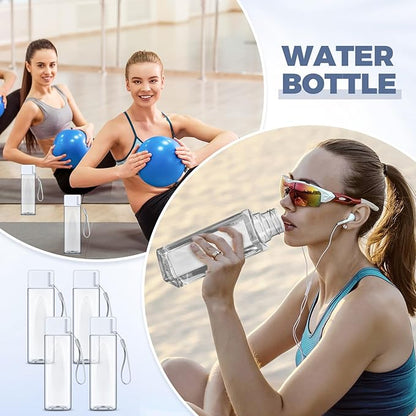 Nuogo 20 Pcs Water Bottles Bulk 17 oz Plastic Sports Water Bottles for Kids Adults Reusable Leak Proof Portable Large Drinking Cups for School Outdoor Gym Travel Fitness(White)