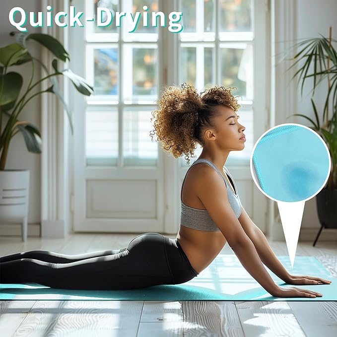 MIAOMIAO Non-Slip Hot Yoga Towel Set,Super Absorbent Microfiber in, 24.5" x 72" - Anti-Slip, Injury Free Design for Pilates, Yoga Mats, Exercise, and Fitness Gear