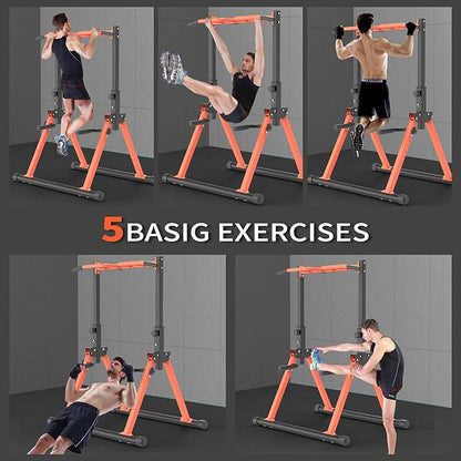 Pull Up Dip Station For Home Gym Strength Training Fitness Workout Station Chin-Ups Push-Ups Pull-Ups Dip-Ups 330LBS T055CDC