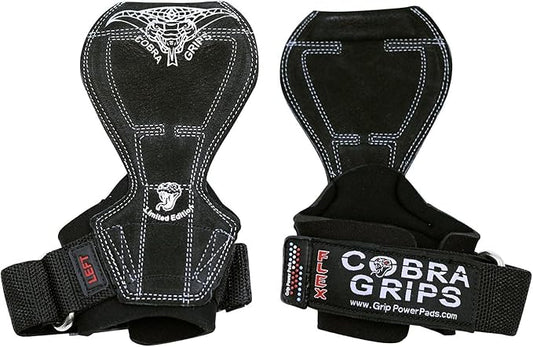 Cobra Grips Flex Model Weight Lifting Gloves Heavy Duty Straps Alternative Power Lifting Hooks for Deadlifts with Padded Wrist Wrap Support Bodybuilding