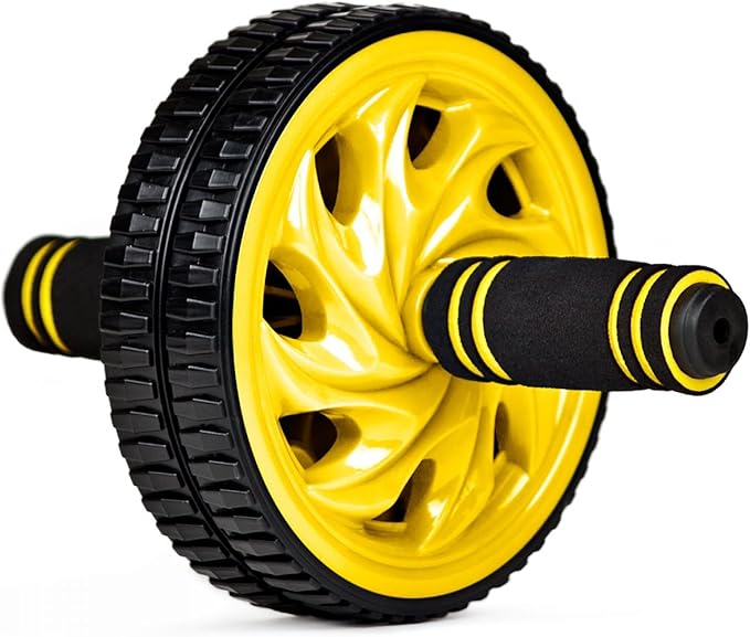 Crown Sporting Goods Ab Wheel with Dual Non-Skid Wheels and No-Slip Comfort Grips