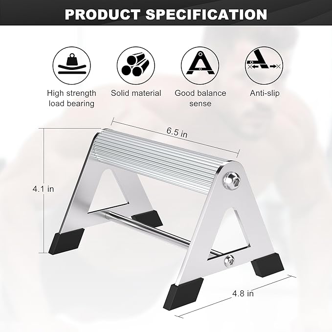 Push Up Bar - Heavy-Duty Stainless Steel Pushup Stands with Non-Slip Base, 500LB Capacity, Portable Home Gym Equipment for Strength Training & Floor Workouts