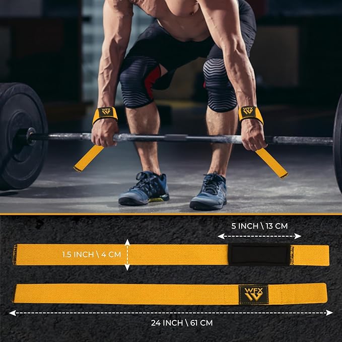 Weight Lifting Straps Wrist Support Padded Neoprene Gym Cross Training Hand Bar Weightlifting Straps Fitness Bodybuilding Power Exercise Grips Deadlift Men Women
